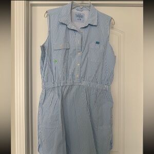 Vineyard Vines Harbor Dress Sleeveless Blue & White Striped Shirt Dress